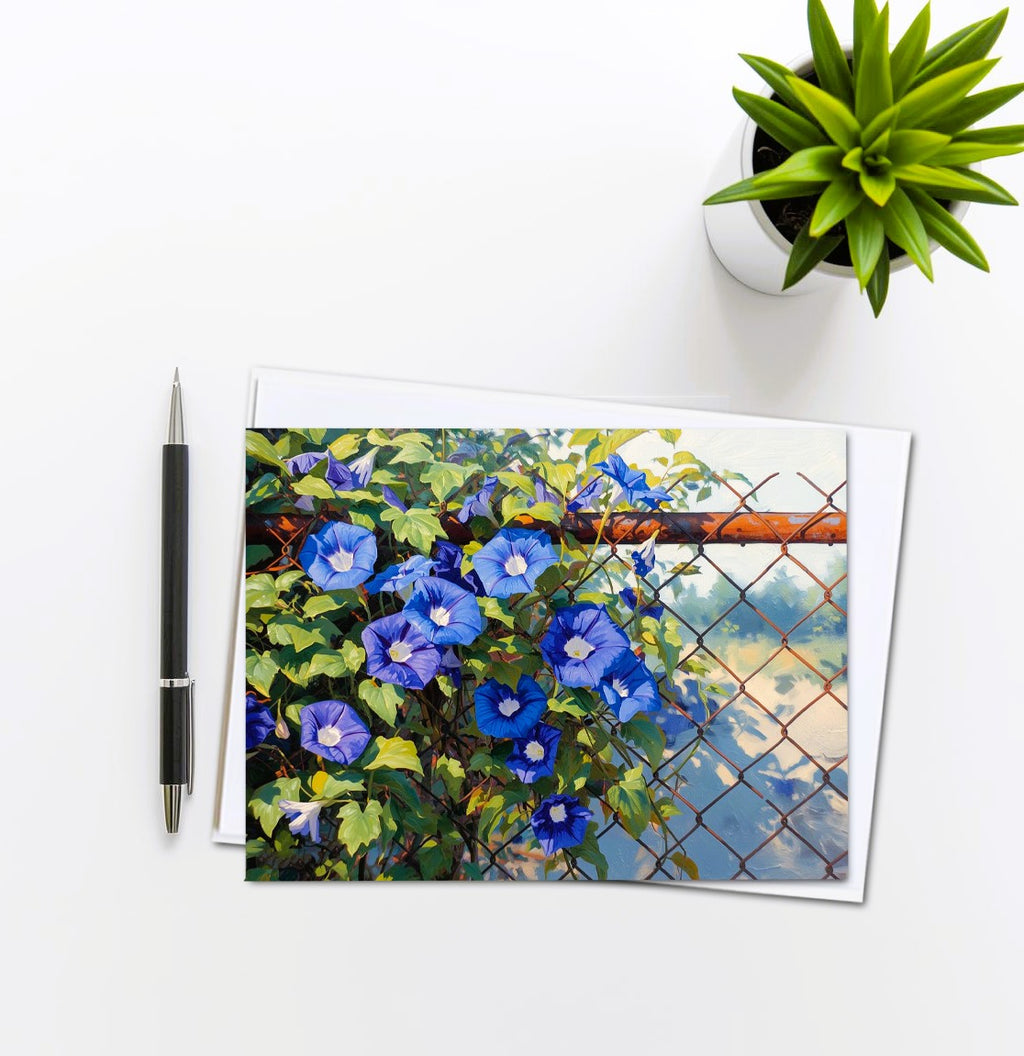 Morning Glory Note Cards | Handmade Nature Stationery Set