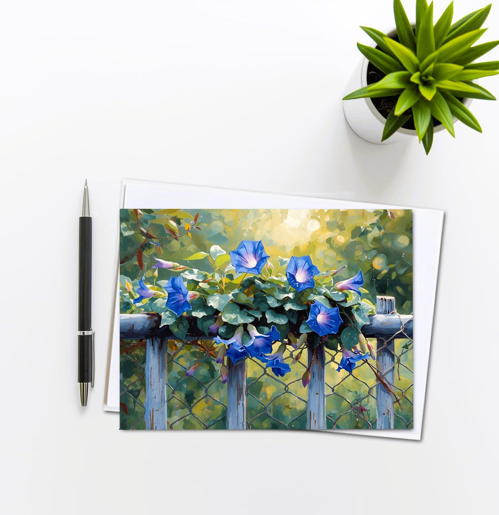 Morning Glory Note Cards | Handmade Nature Stationery Set