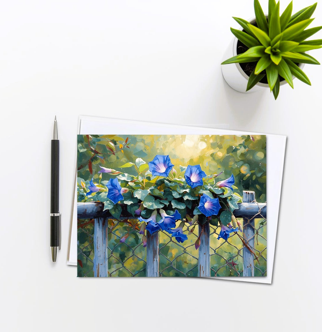 Morning Glory Note Cards | Handmade Nature Stationery Set