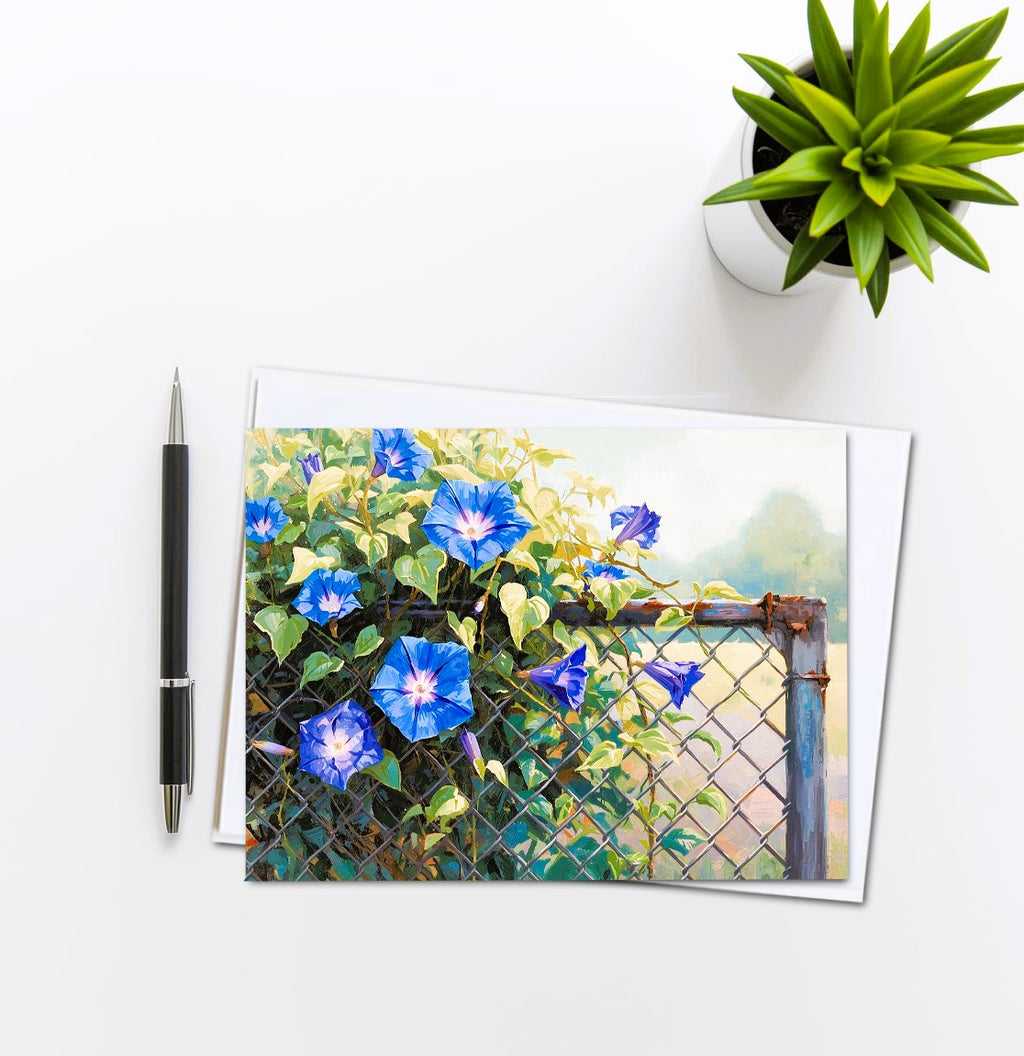 Morning Glory Note Cards | Handmade Nature Stationery Set