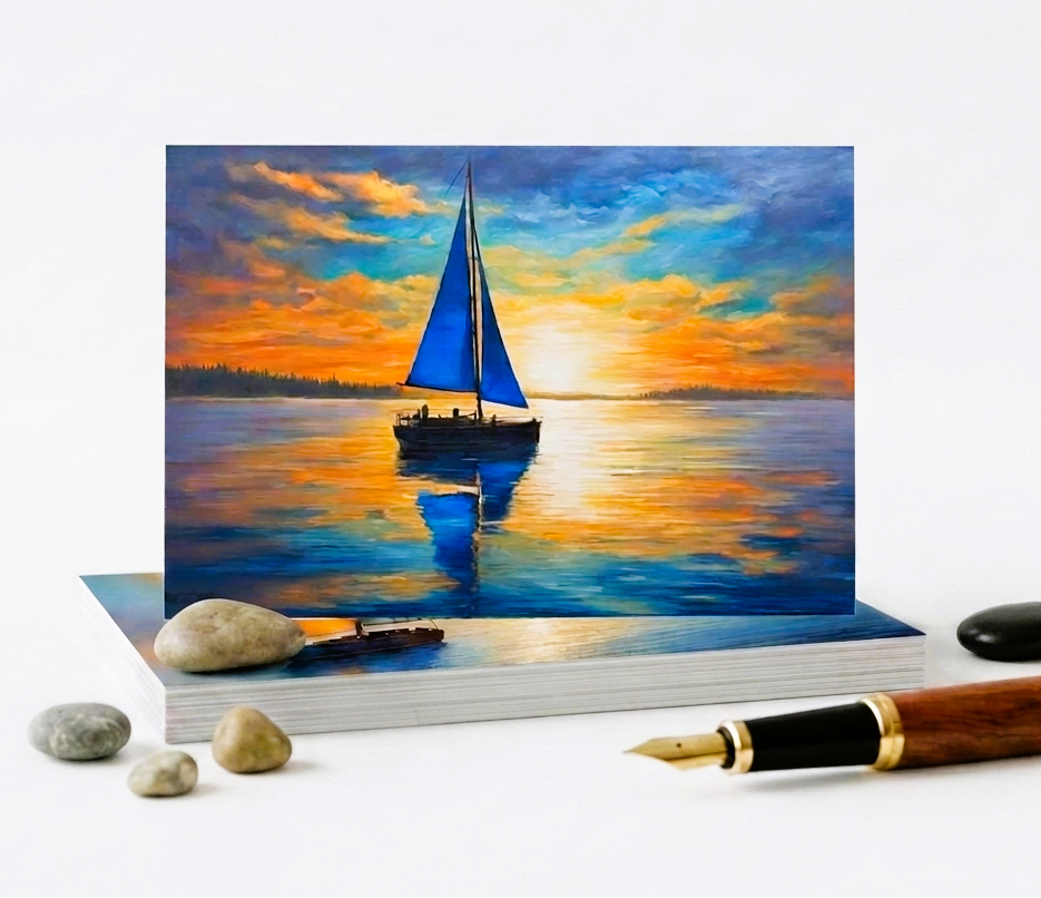 Sailboat Note Cards | Handmade Nature Stationery Set