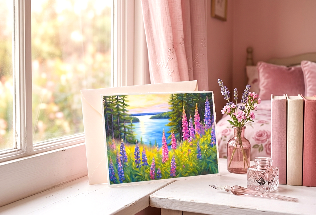 Lupine Note Card | Handmade Nature Stationery