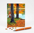 Peaceful Fall Lake Note Card | Handmade Nature Stationery