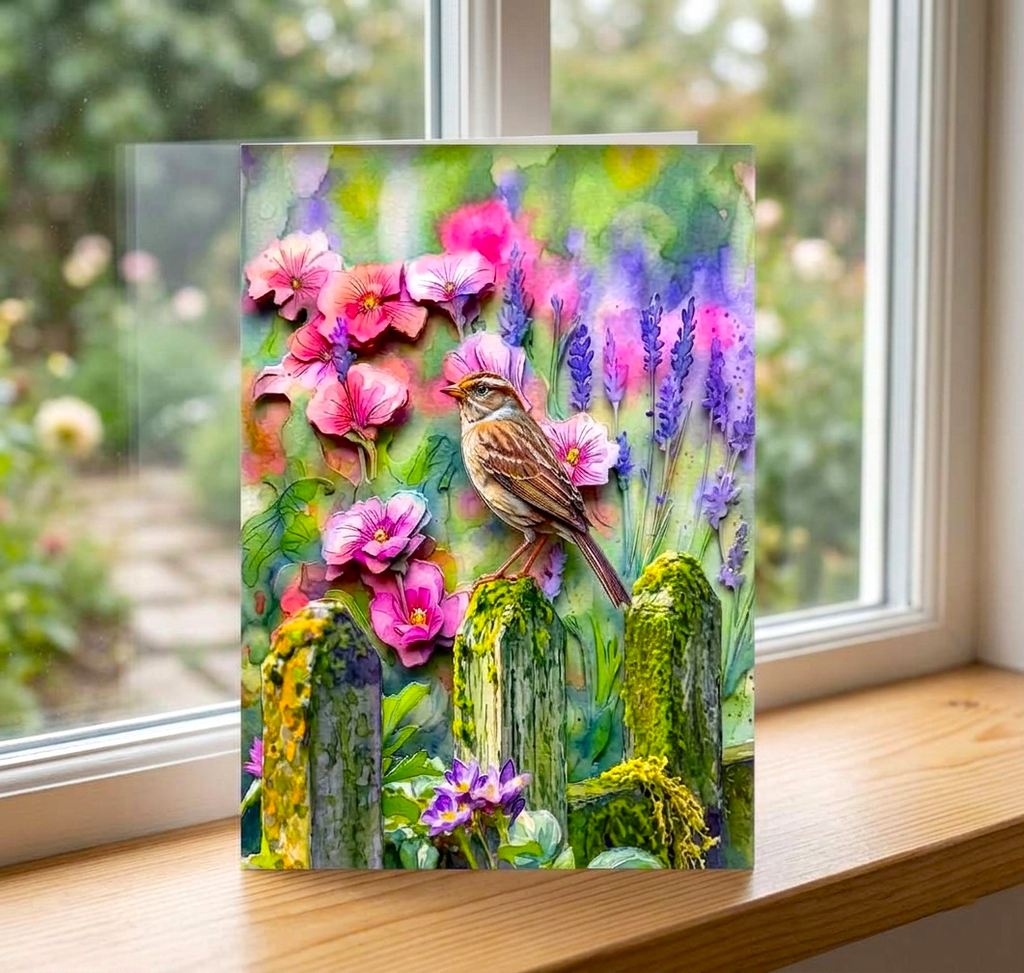 Enchanting Wings Note Card, Handmade 5x7 Nature Greeting Card