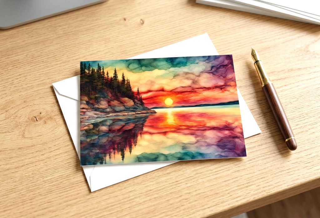 Vivid Sunset Note Card | Handmade Nature Stationery