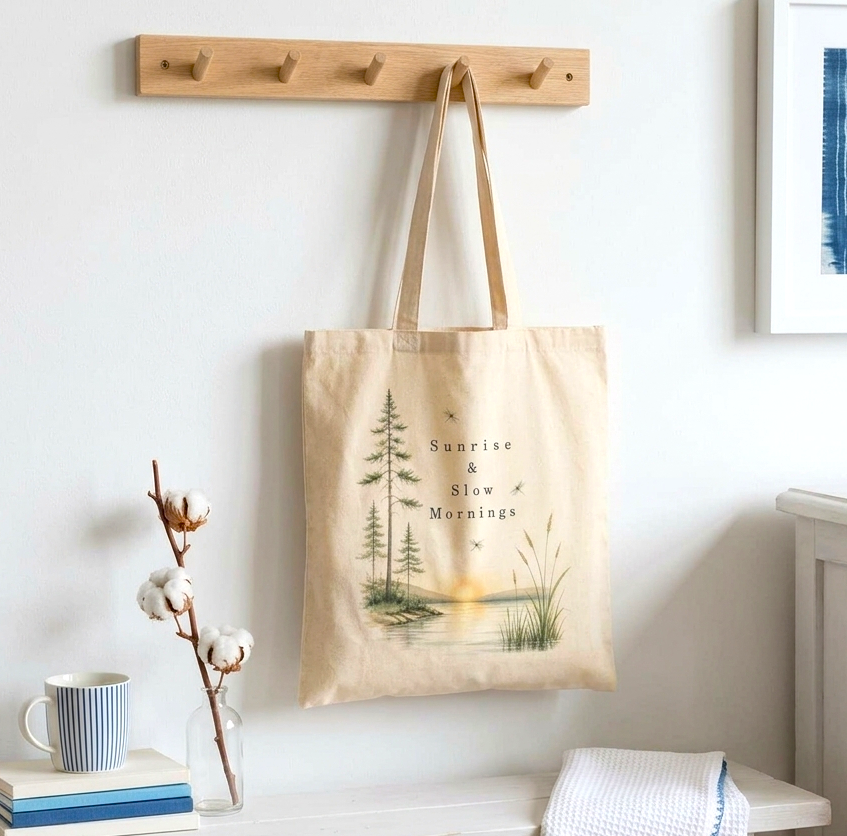 Sunrise & Slow Mornings — Nature Canvas Tote