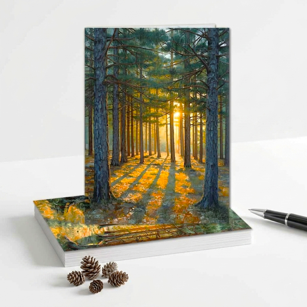 Pine Tree Note Cards | Handmade Nature Stationery Set
