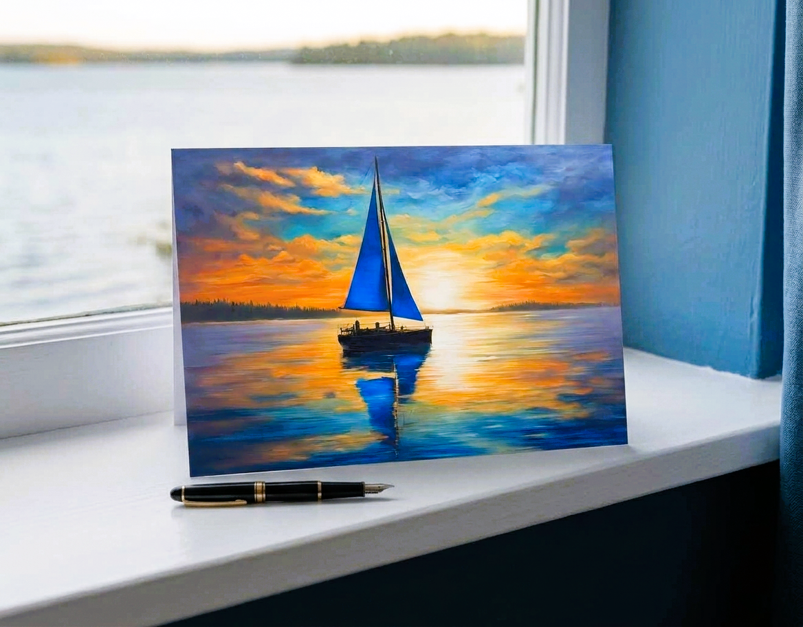 Sailboat Note Card | Handmade Nature Stationery