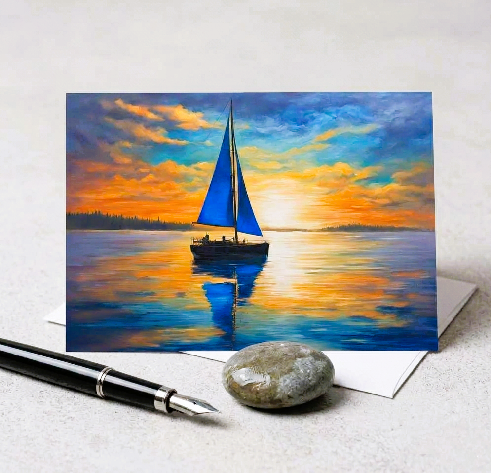 Sailboat Note Card | Handmade Nature Stationery