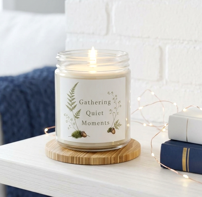 Gathering Quiet Moments Scented Candle - Coconut Apricot Wax (4oz, 9oz)