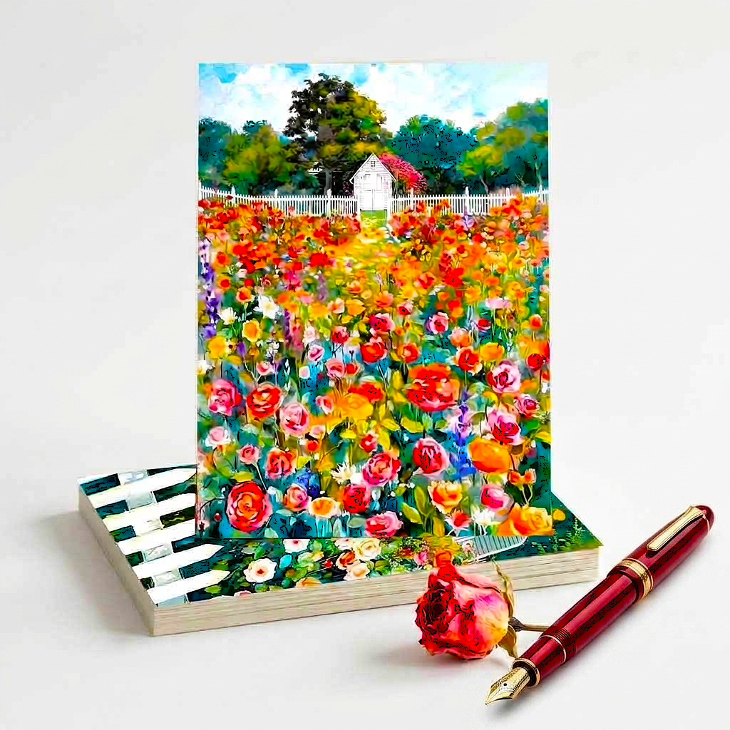 Rose Garden Note Cards | Handmade Nature Stationery Set