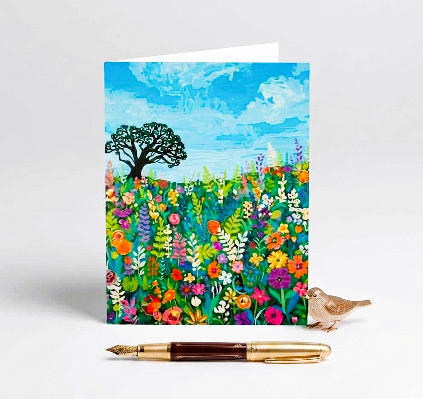 Garden Landscape Note Card | Handmade Nature Stationery
