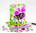 Butterfly On Pink Flower Note Cards | Handmade Nature Stationery Set