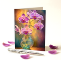 Elegant Orchids Note Card | Handmade Nature Stationery