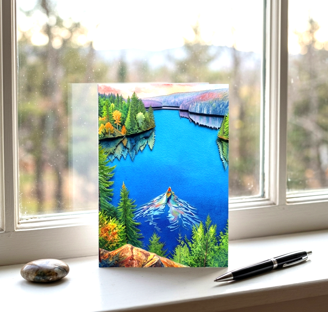 Lake Life Note Card, Handmade 5x7 Great Lakes Nature Greeting card