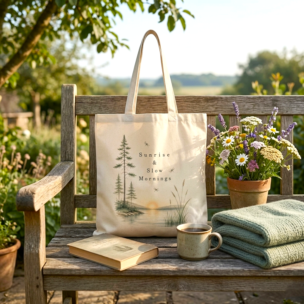 Sunrise & Slow Mornings — Nature Canvas Tote
