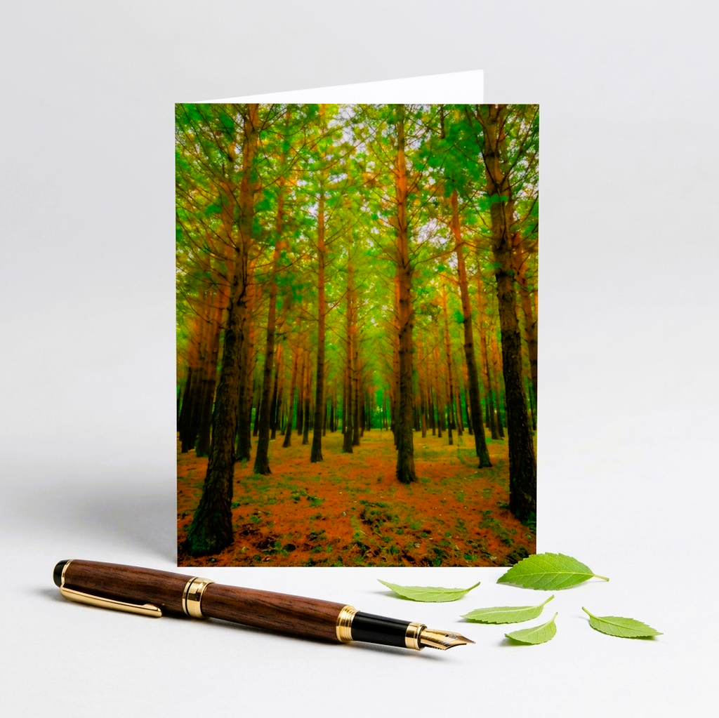 Emerald Grove Tree Note Card | Handmade Nature Stationery