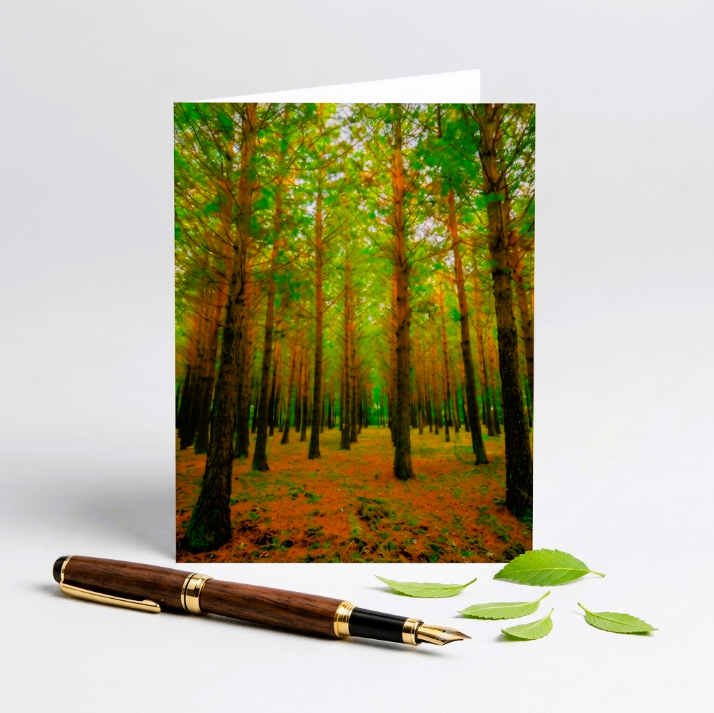 Emerald Grove Tree Note Card | Handmade Nature Stationery