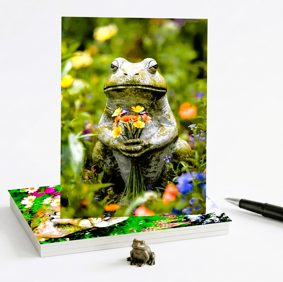 Flower Frog Note Cards | Handmade Nature Stationery Set