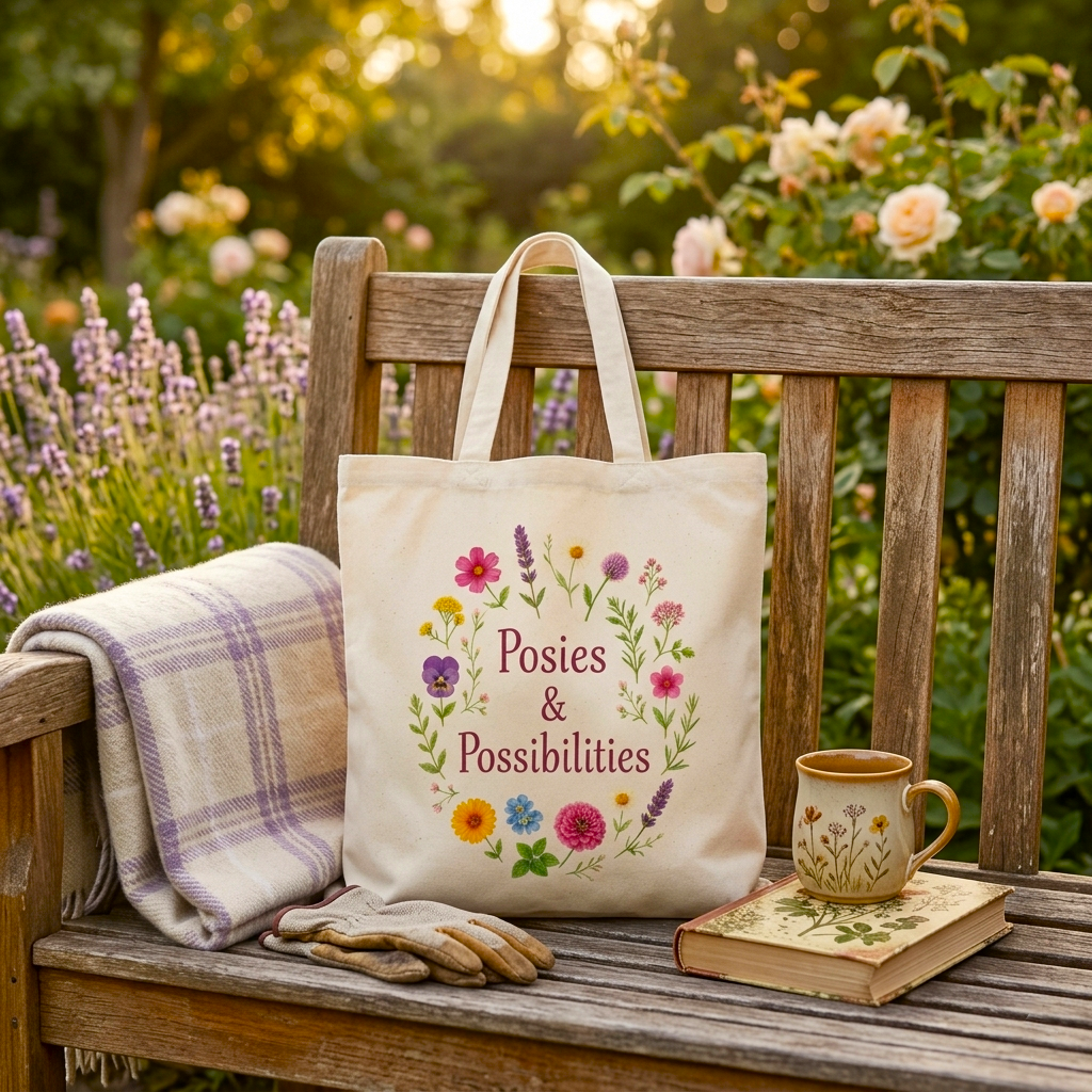 Posies & Possibilities — Floral Cotton Tote Bag