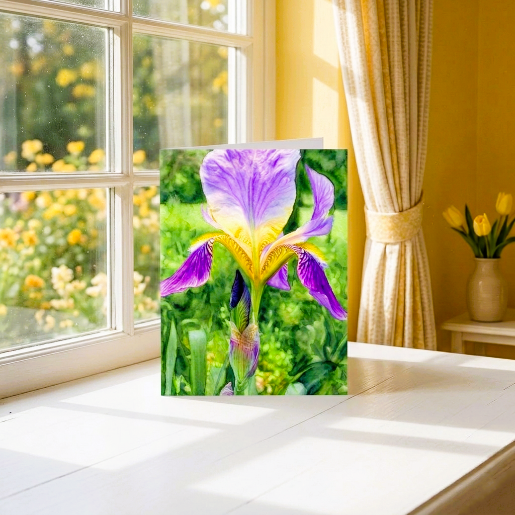 Purple Iris Note Card | Handmade Nature Stationery
