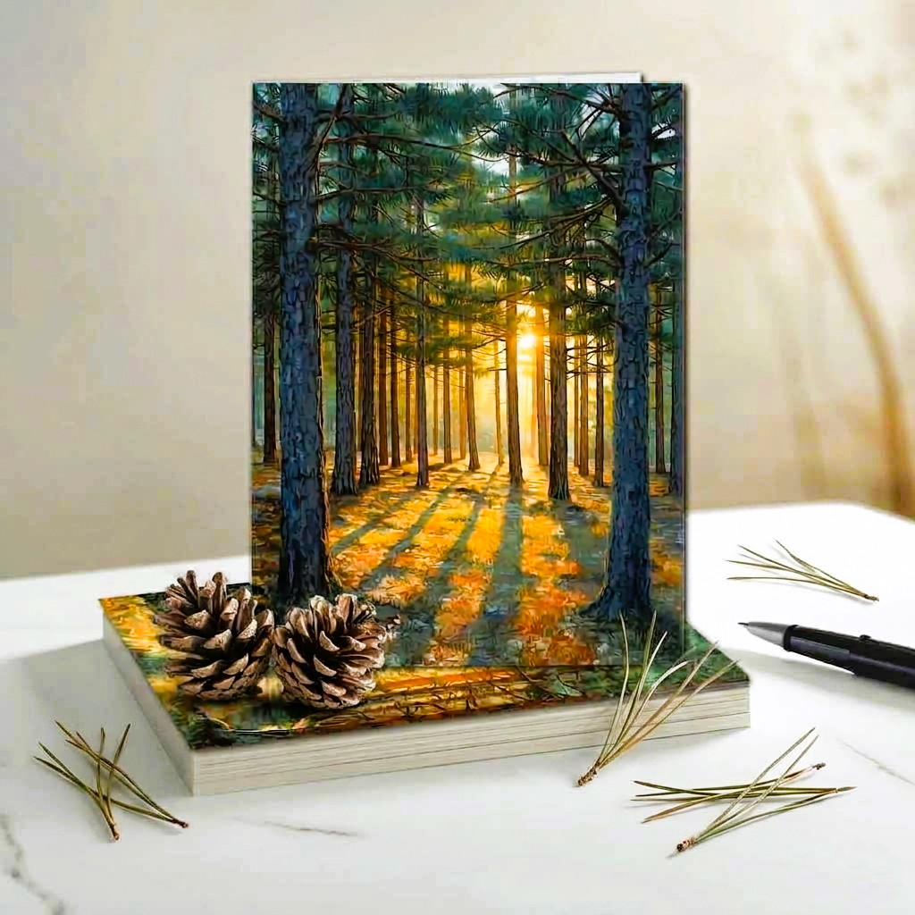 Pine Tree Note Cards | Handmade Nature  Stationery Set