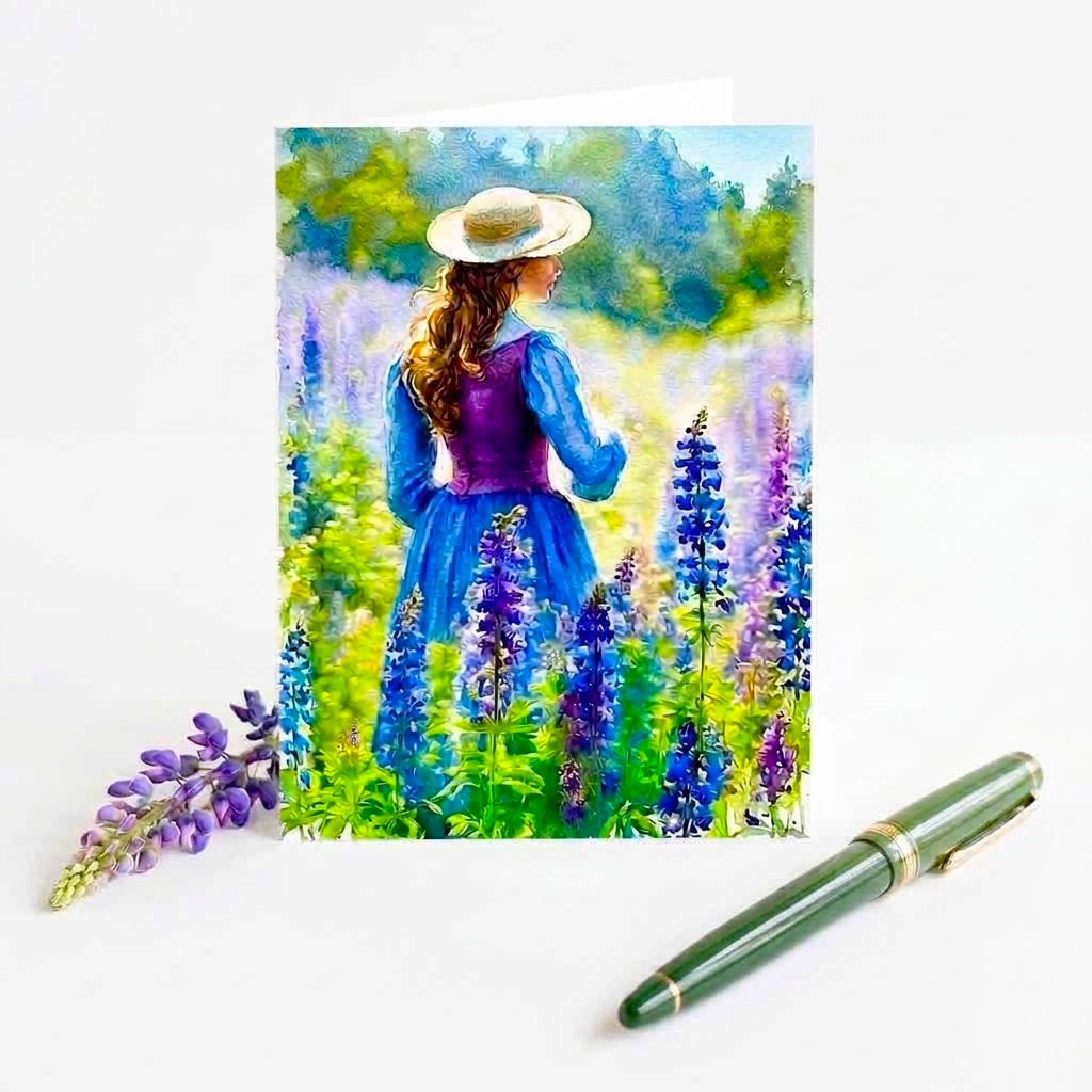 Wildflower Walk Note Card | Handmade Nature Stationery