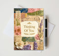 Thinking Of You Note Card, Handmade 5x7 Floral Greeting Card