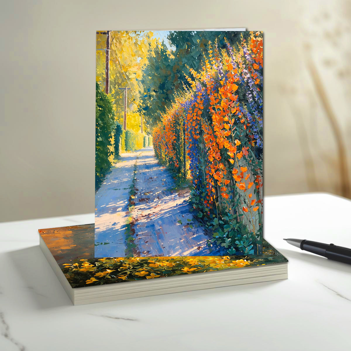 Wildflower Path Note Cards | Handmade Nature Stationery Set