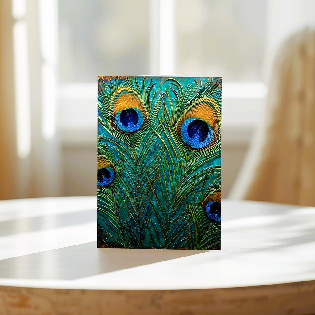Peacock Feather Note Cards | Handmade Nature Stationery Set