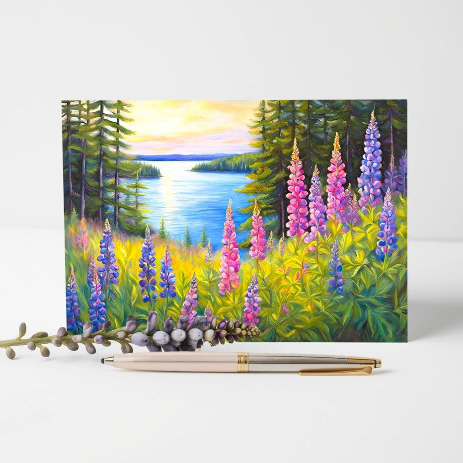 Lupine Note Card | Handmade Nature Stationery