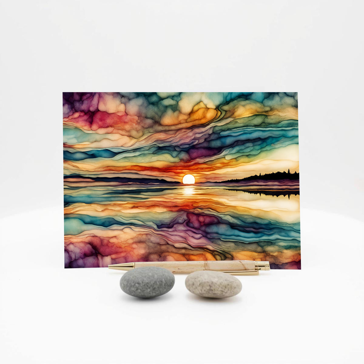 Vibrant Sunrise Note Card | Handmade Nature Stationery