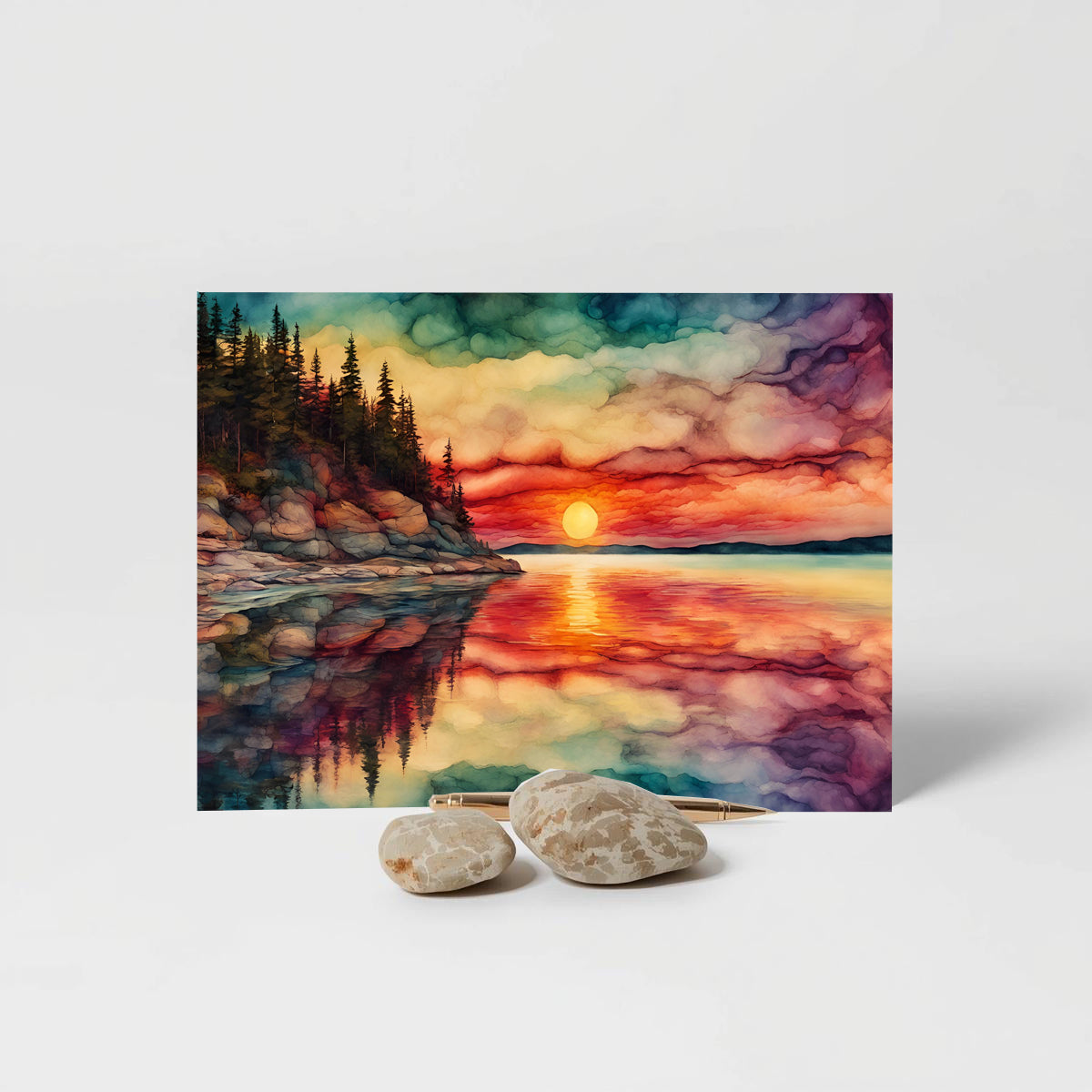 Vivid Sunset Note Card | Handmade Nature Stationery