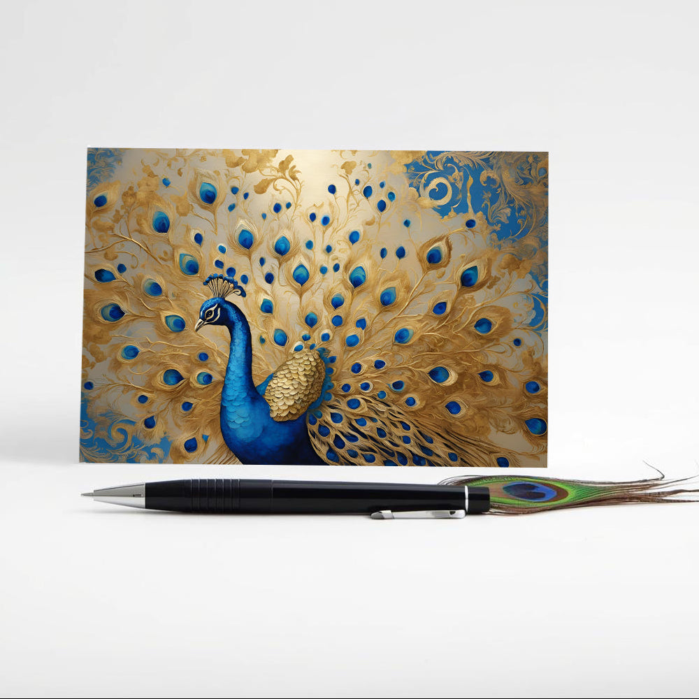 Regal Peacock Note Card | Handmade Nature Stationery